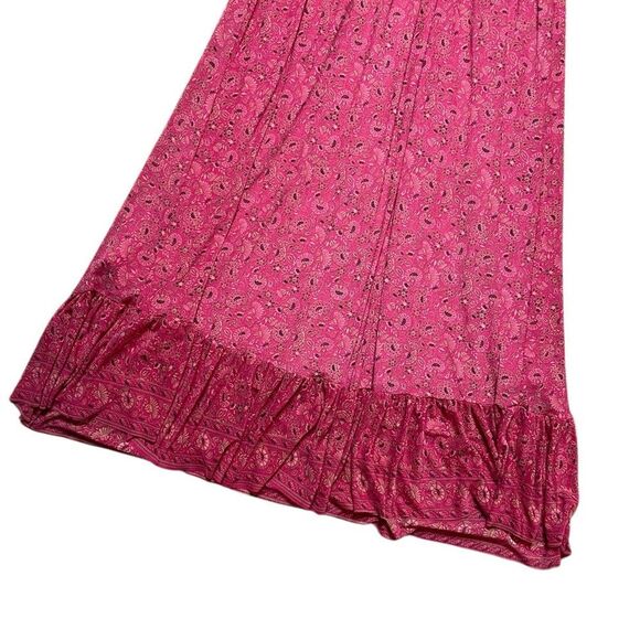 EVEREVE Elena Short Sleeve Floral V Neck MIdi Dress Pink Size Medium - Picture 6 of 14
